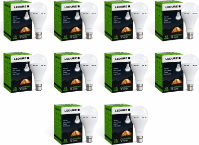 Ledure 15 W Round B22 D Inverter Bulb(White, Pack of 10)