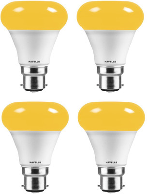 HAVELLS 3 W Basic Decorative B22 LED Bulb(Yellow, Pack of 4)