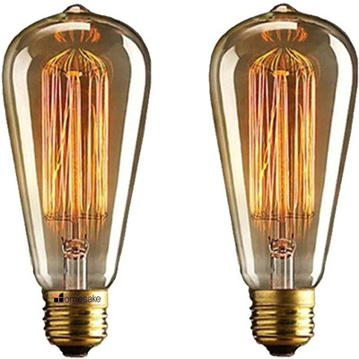 Groeien 40 W Basic Decorative E27 Incandescent Bulb(Yellow, Pack of 2)