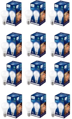 PHILIPS 12 W Round E27 LED Bulb(White, Pack of 12)