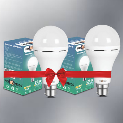 Pick Ur Needs 9 W Inverter Round B22 D Inverter Bulb(White, Pack of 2)