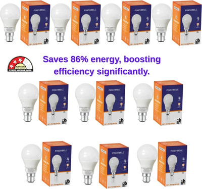 pinchbell 9 W Basic Round B22 LED Bulb(White, Pack of 10)