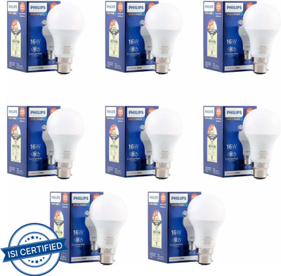 PHILIPS 16 W Basic Round B22 LED Bulb(White, Pack of 8)