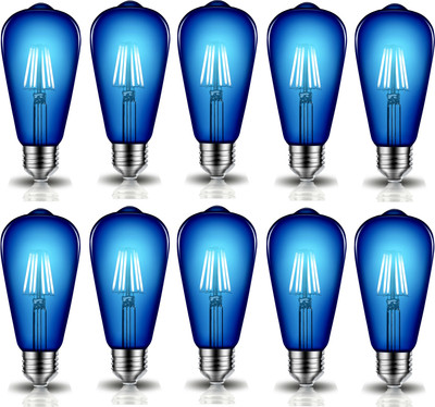 HBX 4 W Glare Reduction Decorative E26, E27 LED Bulb(Blue, Pack of 10)