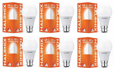 HALONIX 4.9 W Basic Round B22 LED Bulb(White, Pack of 6)