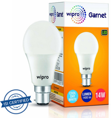 Wipro 14 W Basic Standard B22 LED Bulb(White)