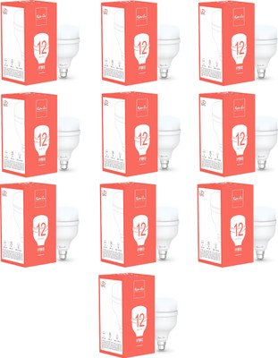 Fybros 12 W Basic Round B22 LED Bulb(White, Pack of 10)
