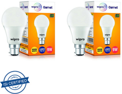 Wipro 9 W Basic Standard B22 LED Bulb(White, Pack of 2)