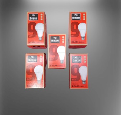 Biocon 9 W Globe B22 LED Bulb(White, Pack of 5)
