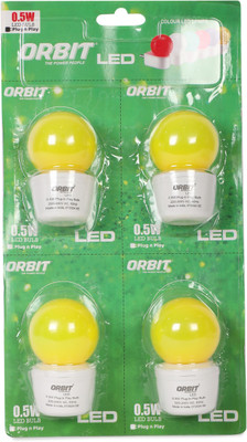 ORBIT LED 0.5 W Basic Round 2 Pin LED Bulb(Yellow)