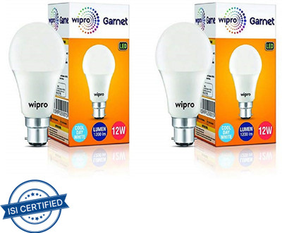 Wipro 12 W Basic Standard B22 LED Bulb(White, Pack of 2)