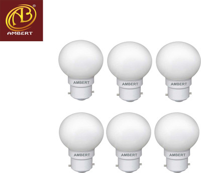 ambert 0.5 W Basic Decorative B22 LED Bulb(White, Pack of 6)