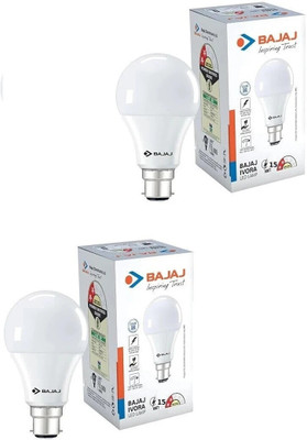 BAJAJ 15 W Basic Standard B22 LED Bulb(White, Pack of 2)