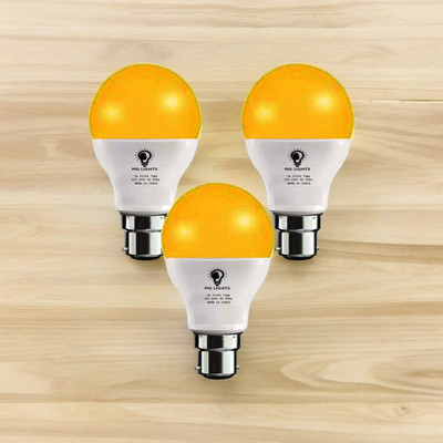mg lights 5 W Basic Arbitrary B22 LED Bulb(Yellow, Pack of 3)