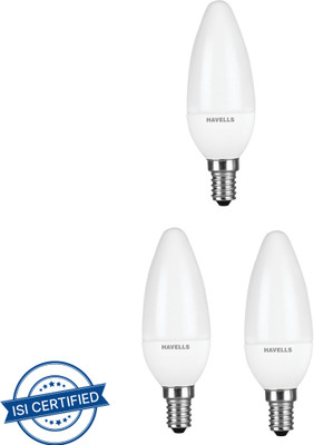 HAVELLS 2.8 W Basic Candle E14 Decorative Bulb(Yellow, Pack of 3)