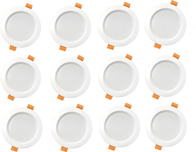MNLight 10 W Basic Round Plug & Play LED Bulb(White, Pack of 12)