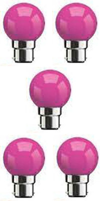 rino 0.5 W Basic Standard B22 LED Bulb(Pink, Pack of 5)