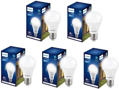 PHILIPS 22 W Basic Round E27 LED Bulb(White, Pack of 5)