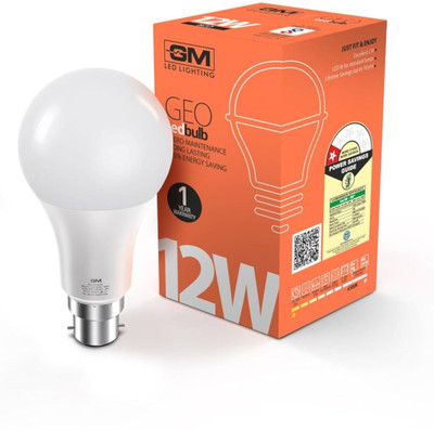 GM 12 W Basic Arbitrary B22 LED Bulb(White)