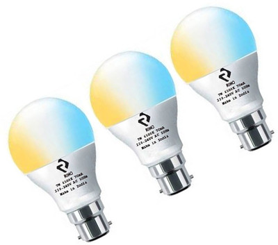 rino 7 W Basic Standard B22 LED Bulb(RGB, Pack of 3)