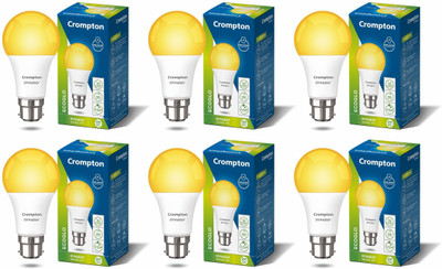 Crompton 12 W Basic Standard B22 LED Bulb(Yellow, Pack of 6)