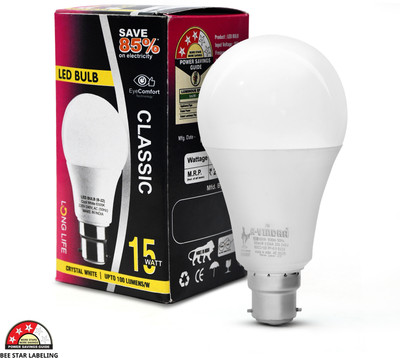 AVINDRA 15 W Basic Round B22 LED Bulb(White)