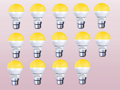Brightstar 10 W Basic Round B22 LED Bulb(Yellow, Pack of 12)