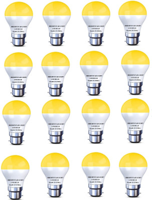 Brightstar 5 W Basic Round B22 LED Bulb(Yellow, Pack of 16)