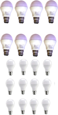Techvolta 9 W, 12 W Basic Round B22 LED Bulb(White, Pack of 20)