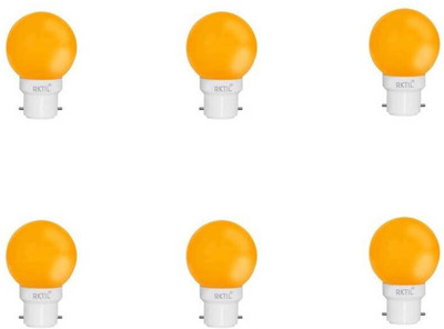 RKTIL 0.5 W Basic Round B22 LED Bulb(Orange, Pack of 6)