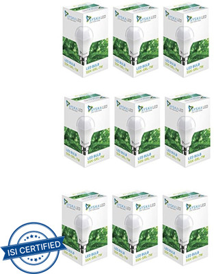 Syska 7 W Basic Standard B22 LED Bulb(White, Pack of 9)