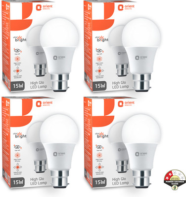 Orient Electric 15 W Basic Round B22 LED Bulb(White, Pack of 4)