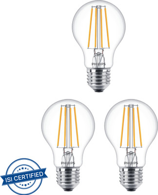PHILIPS 4 W Basic Decorative E27 LED Bulb(Yellow, Pack of 3)