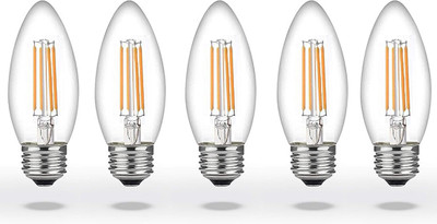 vibunt 4 W Basic Candle E27 LED Bulb(Yellow, Pack of 5)