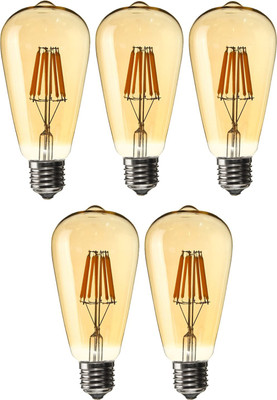 AgroCulture 4 W Basic Decorative E26 LED Bulb(Yellow, Pack of 5)