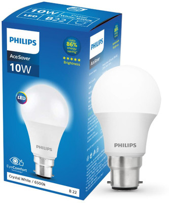 PHILIPS 10 W Basic Standard B22 LED Bulb(White)