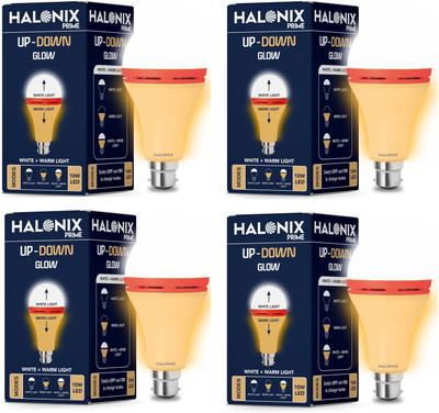 HALONIX 10 W Basic Decorative B22 LED Bulb(Yellow, White, Pack of 4)