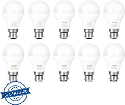 PHILIPS 9 W Basic Round B22 LED Bulb(White, Pack of 10)