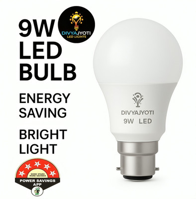 divya jyoti 9 W Basic, Eye Safety Compliance Round B22 LED Bulb(White, Pack of 3)