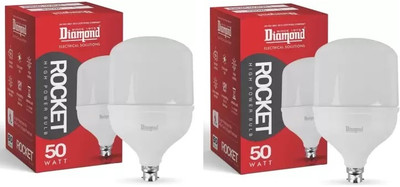 DIAMOND 50 W Basic Round B22 LED Bulb(White, Pack of 2)