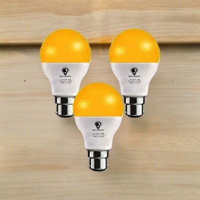 mg lights 5 W Basic Arbitrary B22 LED Bulb(Yellow, Pack of 3)