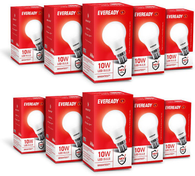 EVEREADY 10 W Basic Standard B22 LED Bulb(White, Pack of 10)