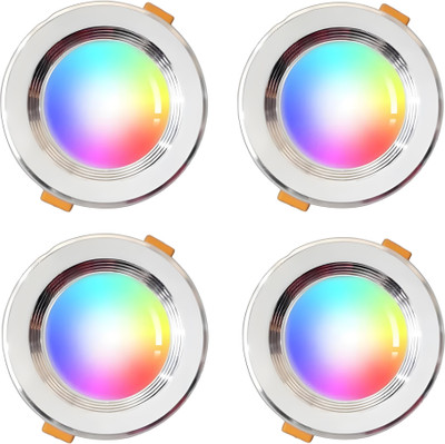 M.V.L 9 W Basic Round B22 LED Bulb(Multicolor, Pack of 4)