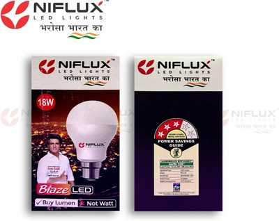 Niflux 5 W Eye Safety Compliance Round B22 D LED Bulb(White, Pack of 3)