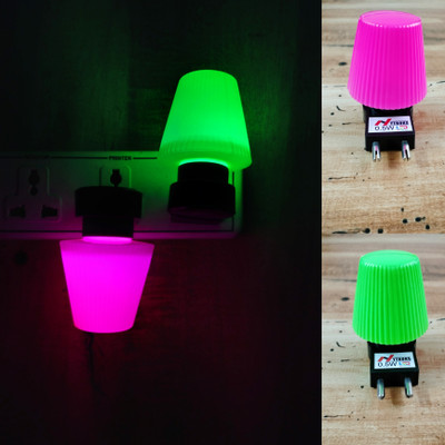 NYTROKS 0.5 W Eye Safety Compliance Decorative Plug & Play LED Bulb(Green, Pink, Pack of 2)