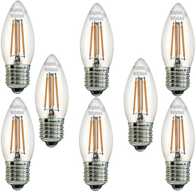 Lights Whites 4 W Basic Candle E26 LED Bulb(Yellow, Pack of 8)