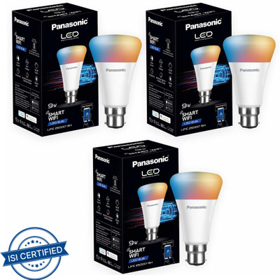 Panasonic 9 W Basic Standard B22 LED Bulb(White, Pack of 3)