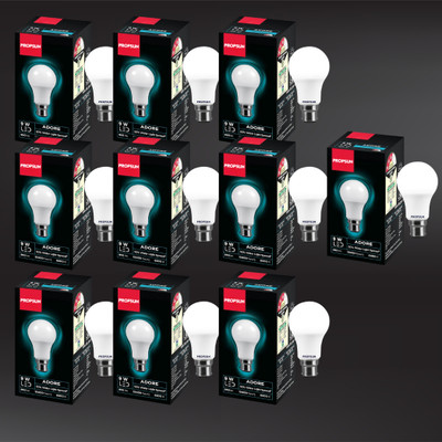 PROPSUN 9 W Inverter Round B22 D Inverter Bulb(White, Pack of 10)