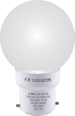 CE LIGHTS 0.5 W Basic Standard B22 Night Bulb(White, Pack of 2)