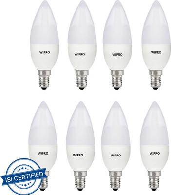 Wipro 5 W Basic Standard E14 LED Bulb(Yellow, Pack of 8)